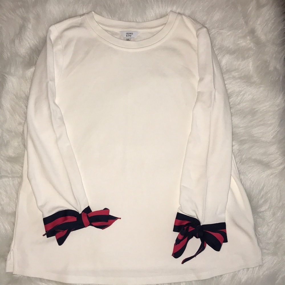 Cream blouse with bow detail